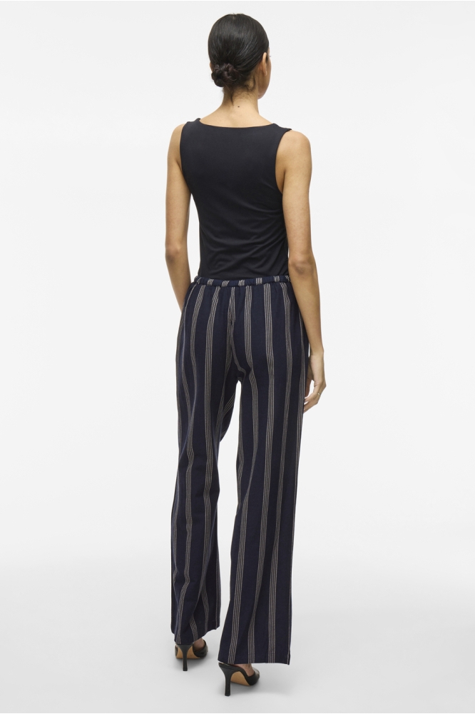 VIPRISILLA PRINT RW PANTS 14105082 NAVY BLAZER/FEATHER GR